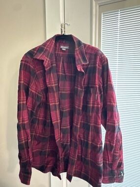Eddie Bauer Red and Black Plaid Shirt Jacket